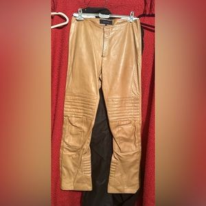 GUCCI Tan Leather Motorcycle Pants